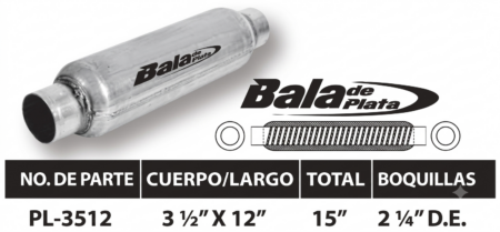 PL-3512 SIL.DEP.BALA DE PLATA 12" X 3 1/2"