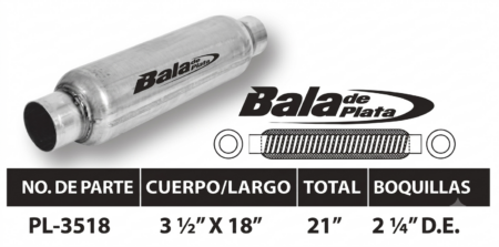 PL-3518 SIL.DEP.BALA DE PLATA 18" X 3 1/2