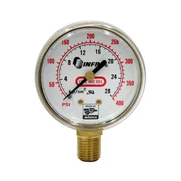 00611 MANOMETRO 2 DE  0 A 28 -42KG/CM2   BAJA OXIG